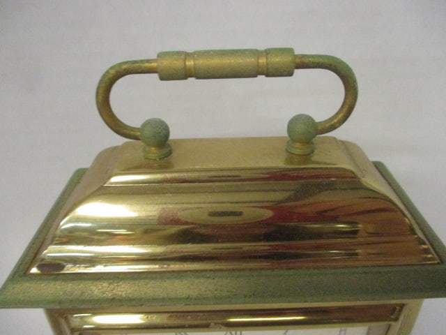 Vintage Seth Thomas Brass Quartz Carriage Alarm Clock - 4