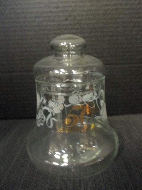 Vintage "50th Anniversary" Bell Glass Candy Jar: 7 1/2"