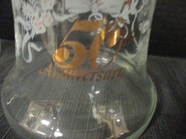 Vintage "50th Anniversary" Bell Glass Candy Jar - 4
