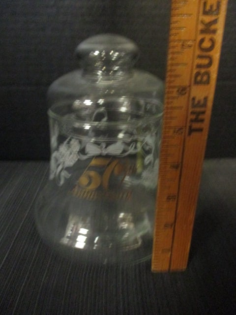 Vintage "50th Anniversary" Bell Glass Candy Jar - 6