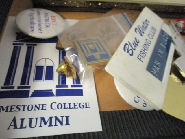 Vintage Men's Lot - Zippo Lighter, Pocket Knives, Name Tags, Lapel Pins, Key, - 7
