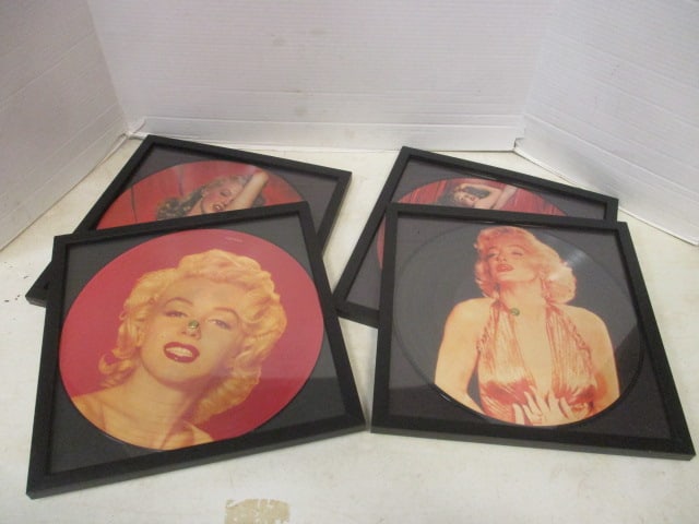 4 Framed UASP Liberty Risque "Marilyn Monroe" 2-Sided Record Artwork: 13" x 13" each, see pictures and preview for selection
