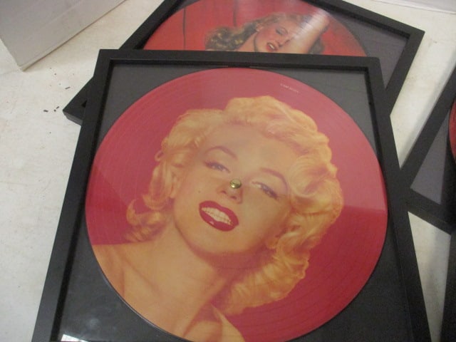 4 Framed UASP Liberty Risque "Marilyn Monroe" 2-Sided Record Artwork - 2