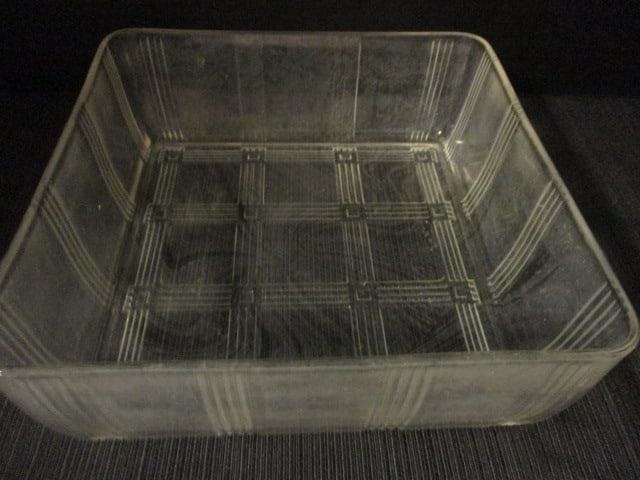 Vintage Hazel-Atlas "Criss Cross" Clear Glass Square Refrigerator Dish - 5