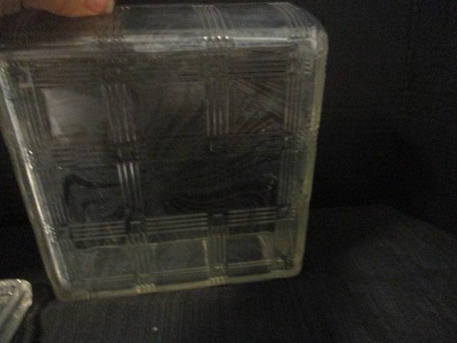 Vintage Hazel-Atlas "Criss Cross" Clear Glass Square Refrigerator Dish - 6
