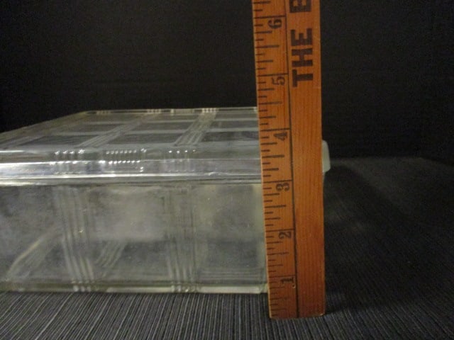 Vintage Hazel-Atlas "Criss Cross" Clear Glass Square Refrigerator Dish - 8