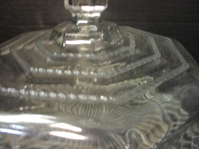 Vintage Clear Glass Footed Cake Plate and Clear Glass Dome - 3