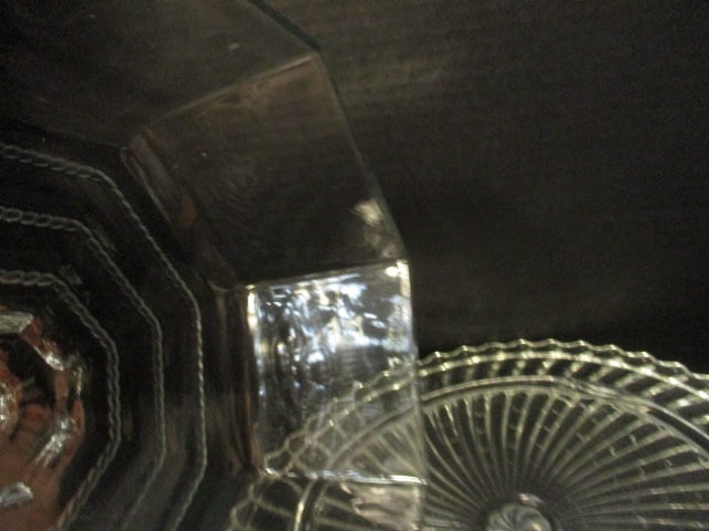 Vintage Clear Glass Footed Cake Plate and Clear Glass Dome - 4