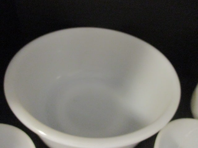 Lot of Vintage White Milk Glass Mixing Bowls - 2