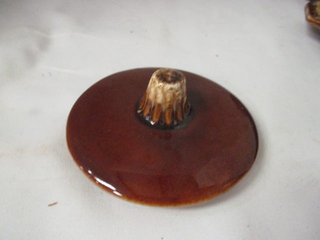 Vintage Hull Pottery "Brown Drip" Plates, Saucer, Butter Dish, Salt & Pepper - 6