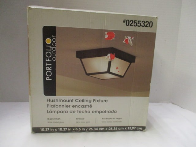 New Old Stock Portfolio Outdoor Flushmount Ceiling Fixture: #0255320
