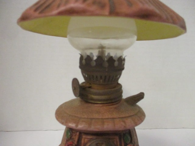 Vintage Miniature Ceramic Poty Belly Stove Oil Lamp - 3