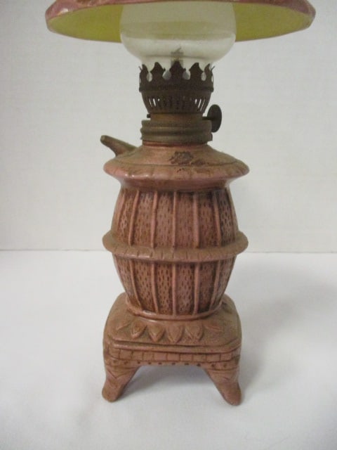 Vintage Miniature Ceramic Poty Belly Stove Oil Lamp - 5