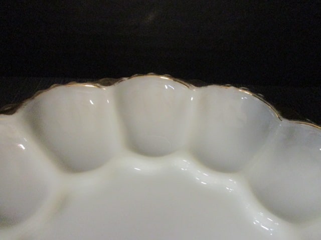 Vintage Anchor Hocking Milk Glass Deviled Egg Platter - 2
