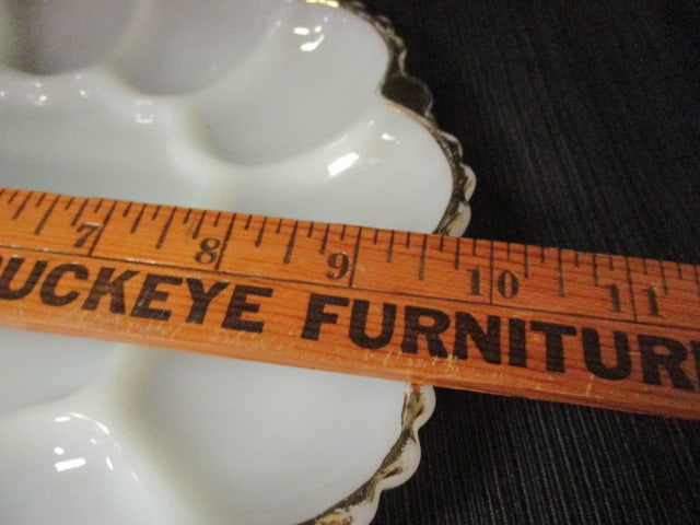 Vintage Anchor Hocking Milk Glass Deviled Egg Platter - 5