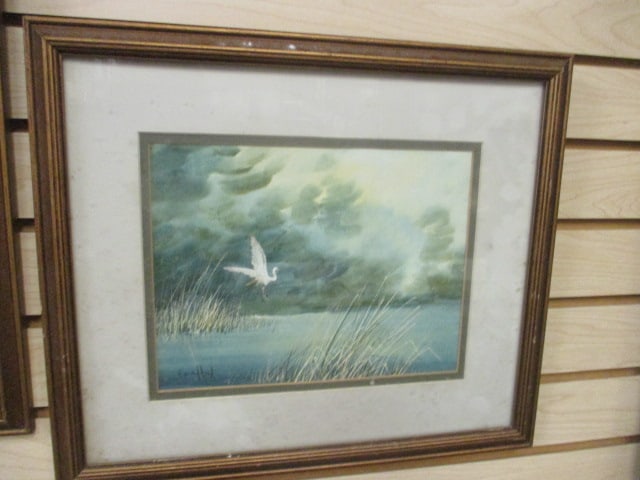 2 Framed and Matted Watercolor Wildlife Art Signed by Erica Hoyt - 2