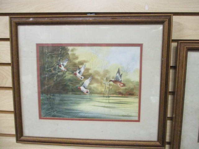 2 Framed and Matted Watercolor Wildlife Art Signed by Erica Hoyt - 6