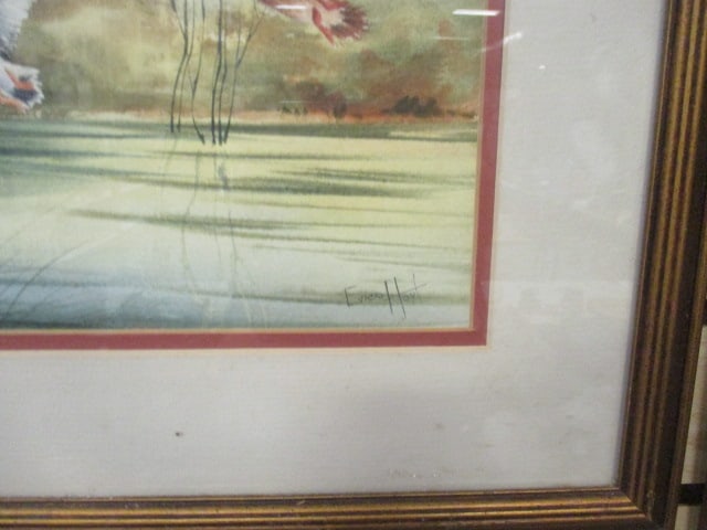 2 Framed and Matted Watercolor Wildlife Art Signed by Erica Hoyt - 9