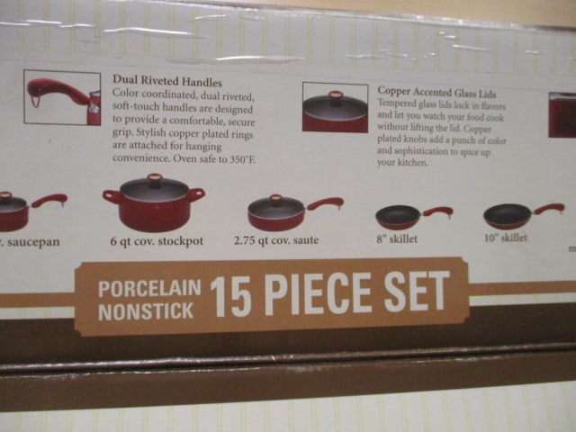 New Old Stock Paula Deen Collection 15-Piece Porcelain Non-Stick Pots and - 4