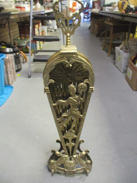 Art Deco Brass Folding Fireplace Screen - 7