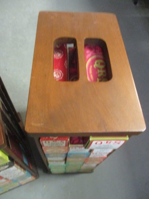 2 Vintage Wood Storage Caddies with Collection of Word Roll and Aeolian - 2