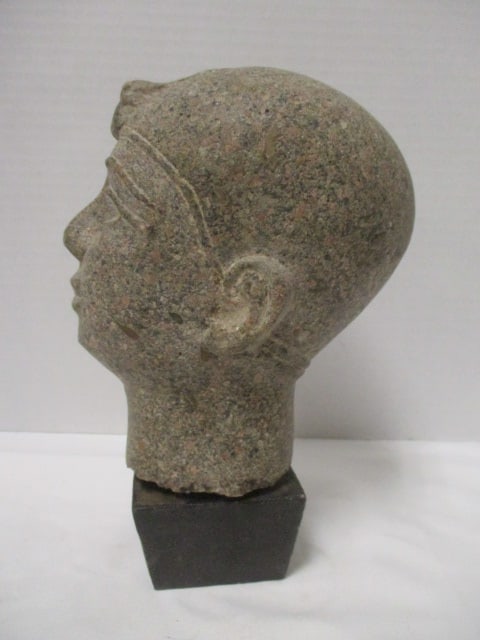 Egyptian Royal Head Stone Sculpture - 5