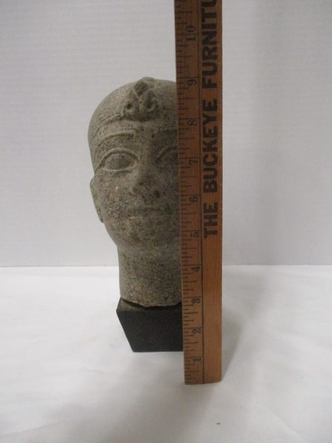 Egyptian Royal Head Stone Sculpture - 9