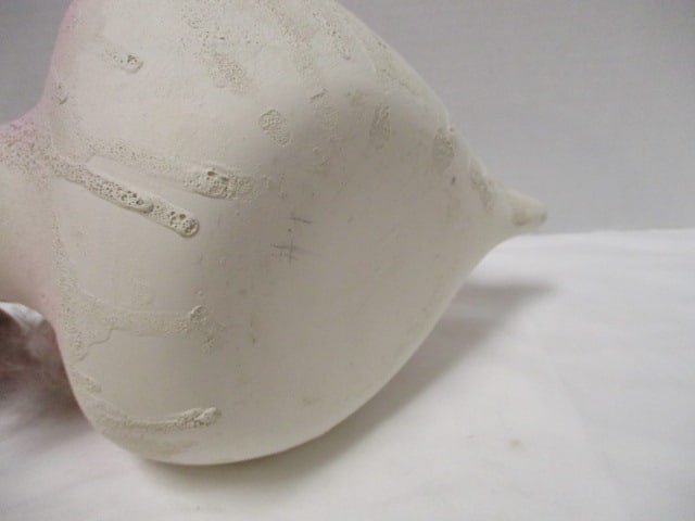 Mid Century Modern Pink and White Stoneware Pottery Sculptured Vase - 5