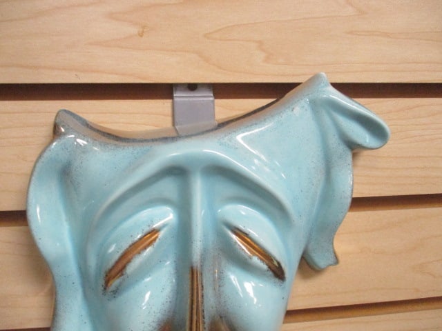 Art Deco Dramatic Theatrical Jester Ceramic Wall Mask - 2
