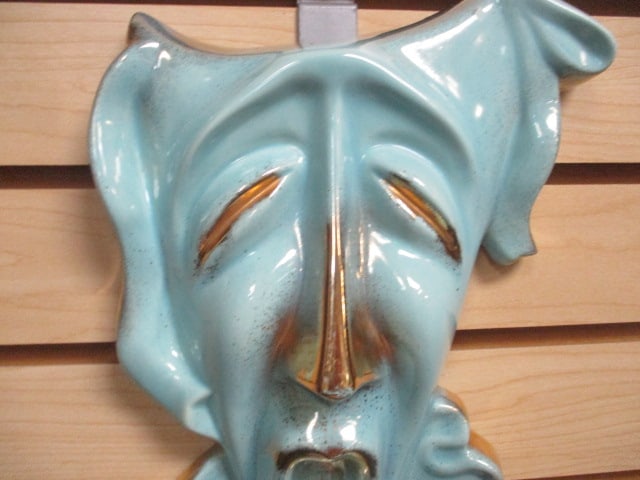 Art Deco Dramatic Theatrical Jester Ceramic Wall Mask - 3