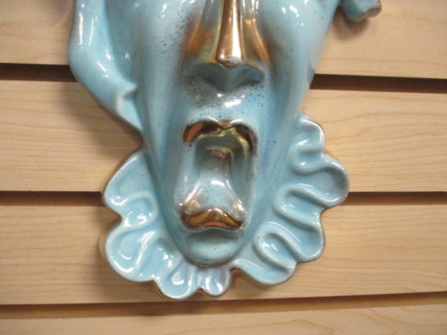 Art Deco Dramatic Theatrical Jester Ceramic Wall Mask - 4