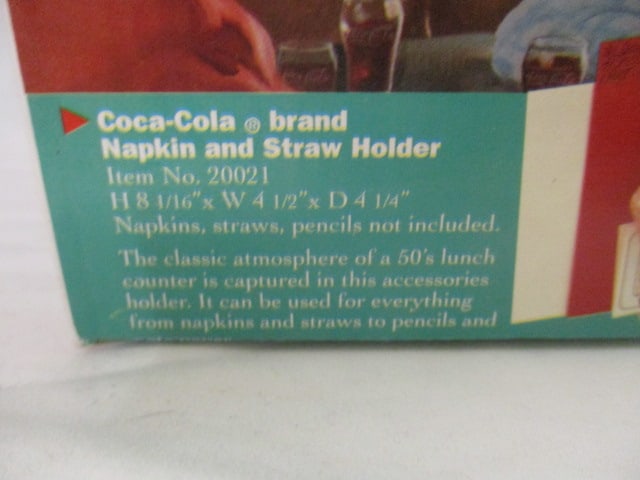 Coca-Cola Ceramic Napkin and Straw Holder in Original Box - 2