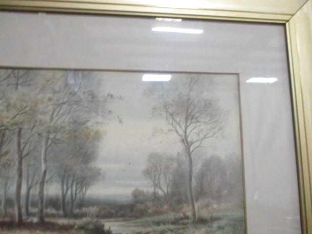 Vintage Framed and Matted Landscape Print Art by Charles Day Hunt - 5