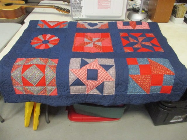 Red, White, and Blue Patchwork Quilt (1 of 13)