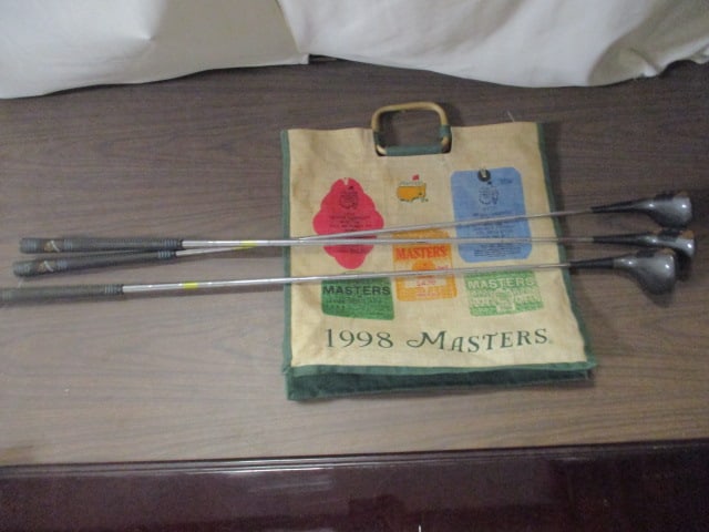 3 Dunlap "Nancy Lopez" Golf Clubs and "1998 Masters" Tote Bag: .