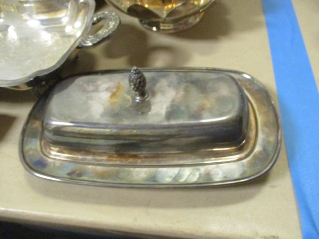 Silverplate Lot - Casserole Server, Butter Dish, Bowls, Trinket Box, etc. - 9
