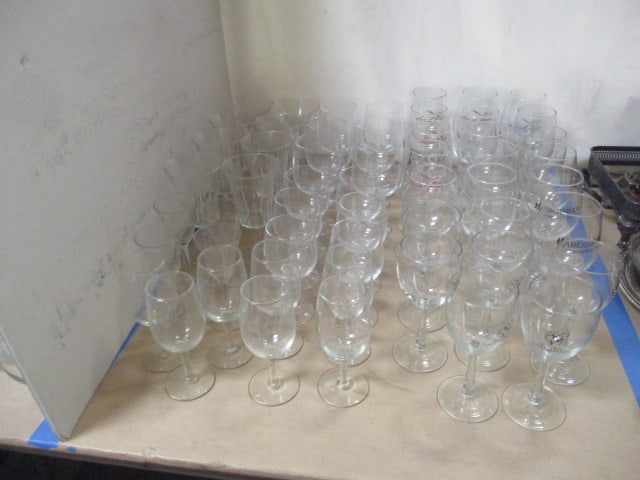 Stem Glasses Lot - Wine, Cordial, Martini, etc.: see pictures and preview for selection and condition, please bring boxes and packing supplies, Local Pickup Only