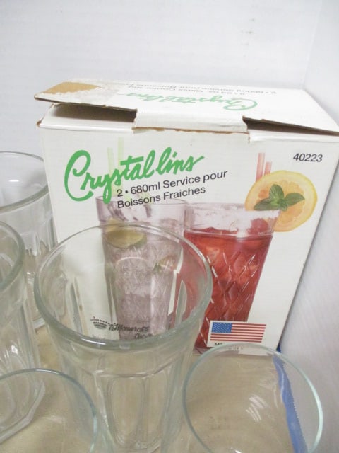 Clear Drinking Glasses Lot - All Sizes - 8