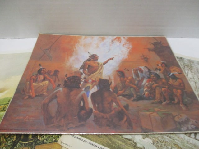 Collection of 8 Vintage Early Americana Print Artwork - 2