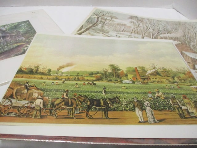 Collection of 8 Vintage Early Americana Print Artwork - 3