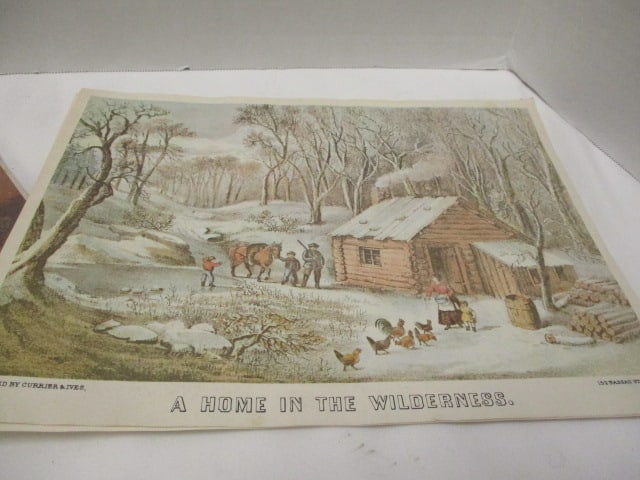 Collection of 8 Vintage Early Americana Print Artwork - 5