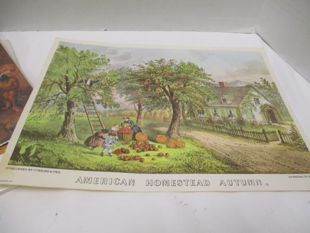Collection of 8 Vintage Early Americana Print Artwork - 9
