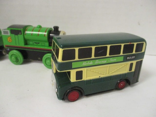 Collection of Vintage Thomas the Train Engine Wood Train Engines and Cars - 5
