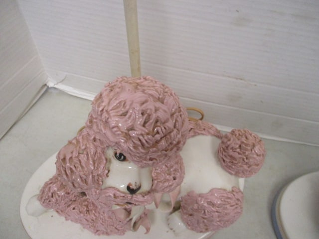 2 Mid Century Modern Ceramic Poodle Lamps - 3