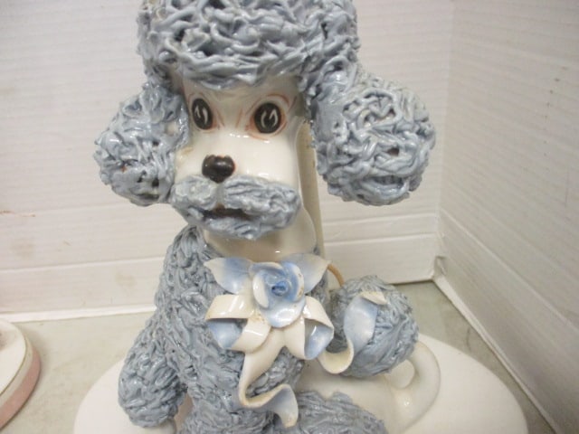 2 Mid Century Modern Ceramic Poodle Lamps - 6