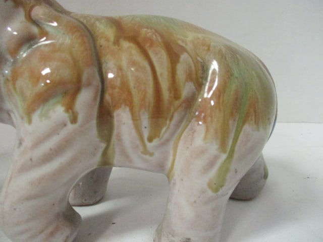 Vintage Glazed Ceramic Elephant Sculpture - Made in Japan - 3