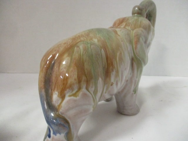 Vintage Glazed Ceramic Elephant Sculpture - Made in Japan - 4