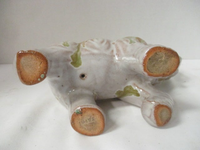 Vintage Glazed Ceramic Elephant Sculpture - Made in Japan - 5