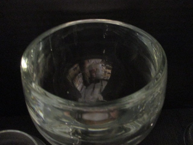 2 Large Clear Glass Goblets and 7 Short Chunky Stem Glasses - 7