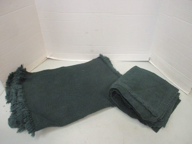 10 Green Cotton Napkins and 10 Green Woven Placemats: .